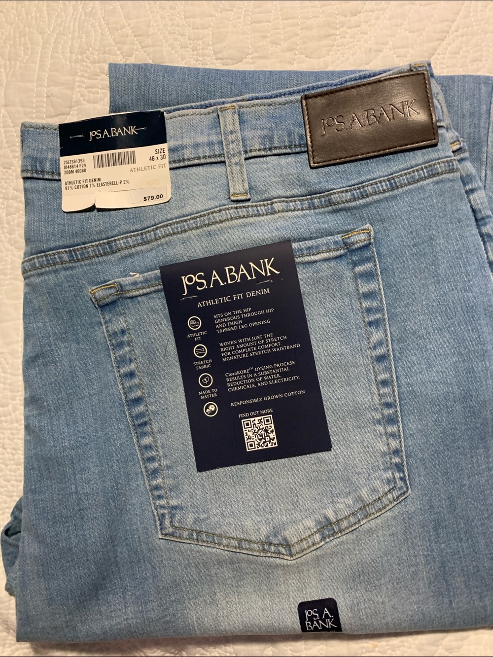 Jos. A. Bank Light Blue Athletic Fit Denim Jeans